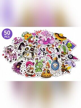 50 Piece Cute Kawaii Anime Sticker Pack Waterproof Vinyl Decals Laptop Water Bot